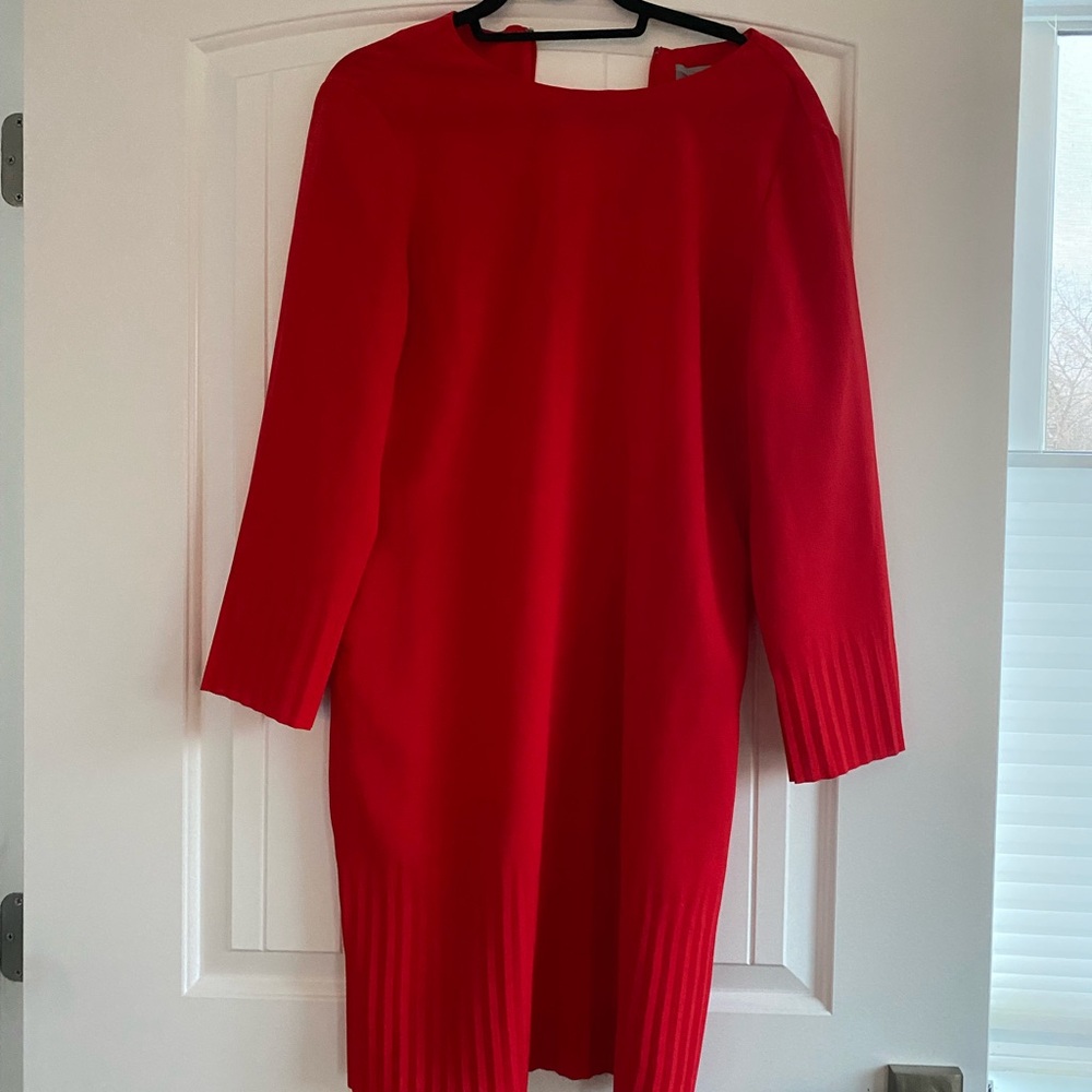 COS Vibrant Red Long Sleeve Dress